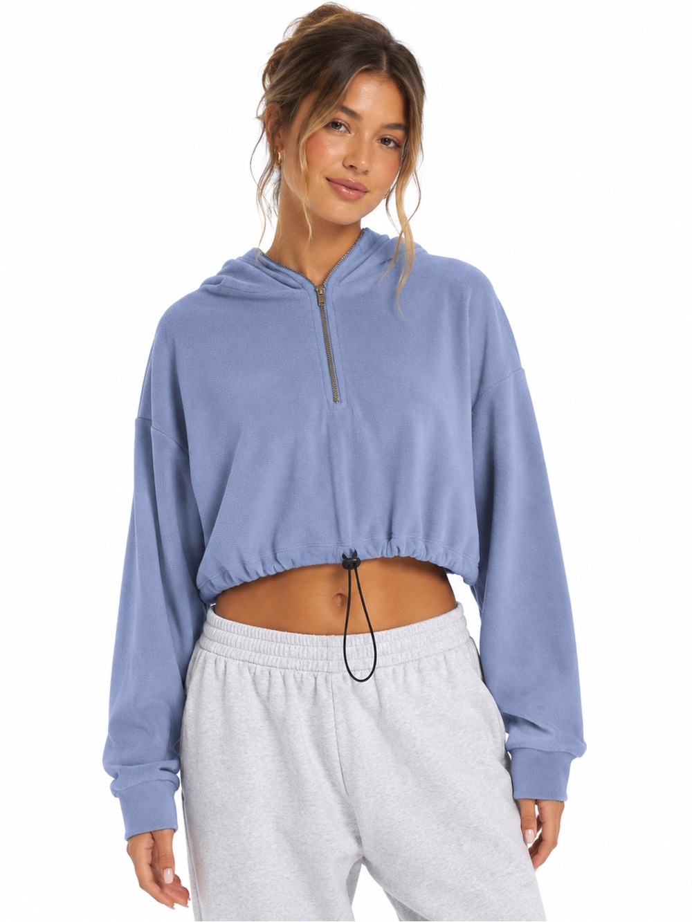 🤍Forever 21 Cropped Periwinkle Half Zip